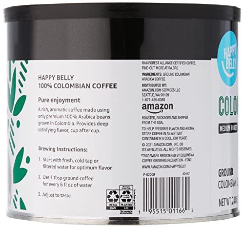 Happy ​Belly Colombian Canister Ground Coffee Review: A Neutral ⁤Take on Amazon's Medium Roast Product
